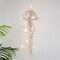 Macramé Wall Hanging – Jellyfish Dreamcatcher with Star Lights, Bohemian Woven Wall Art for Apartment, Dorm, or Door Decor, White